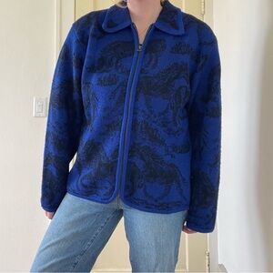 EMINENT by Lisa Blue & Black Boiled Wool Equestrian Jacket Sz. Large